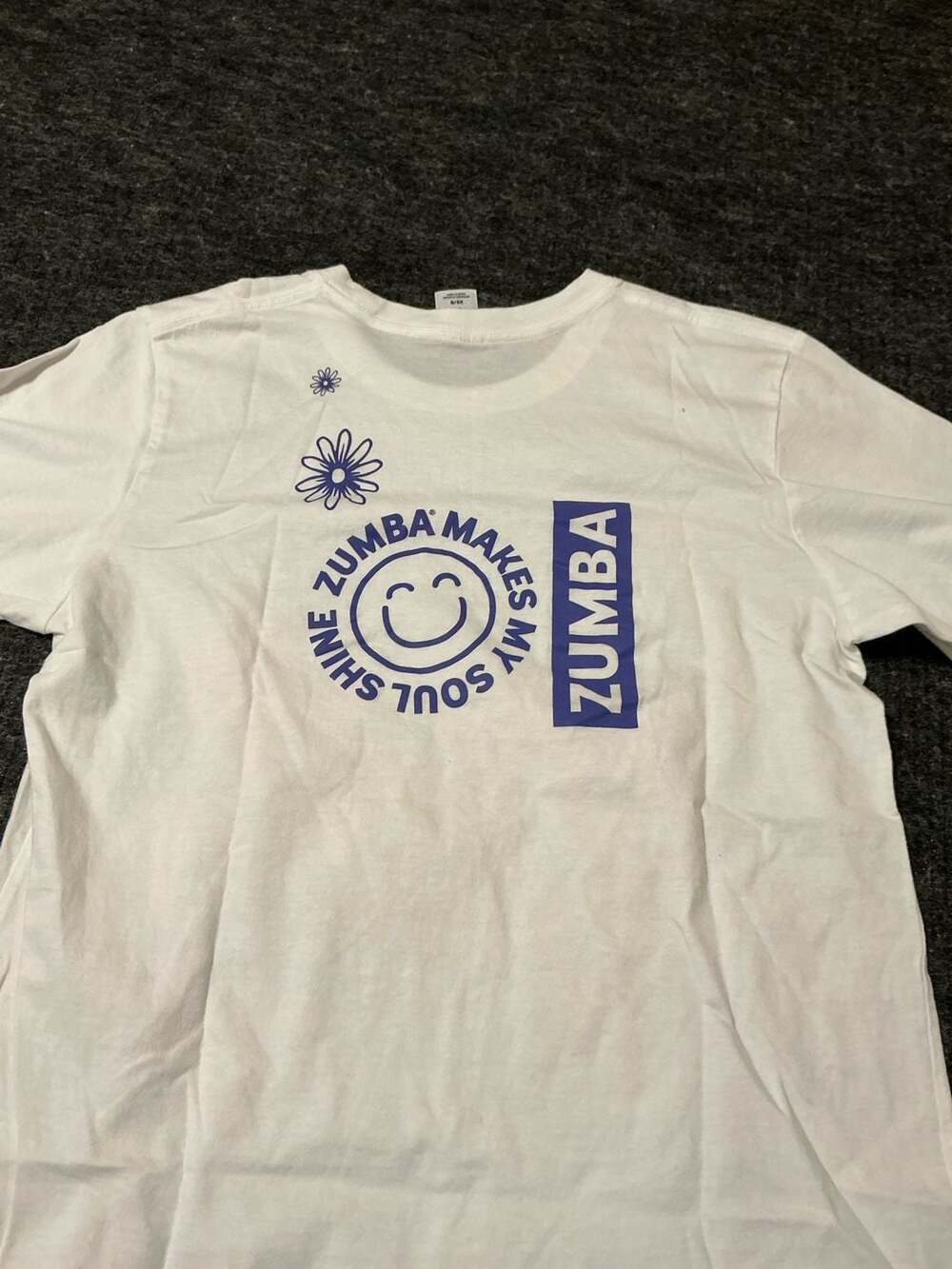Zumba Graphic Short Sleeve T-Shirt Womens Size XS/S White You In Bloom - Picture 9 of 9